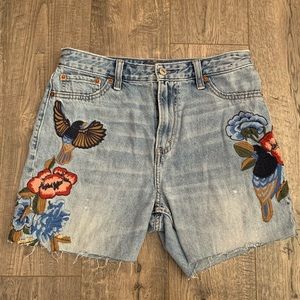 Abercrombie and Fitch Floral print jean shorts